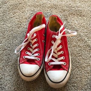 Red women’s converse shoes